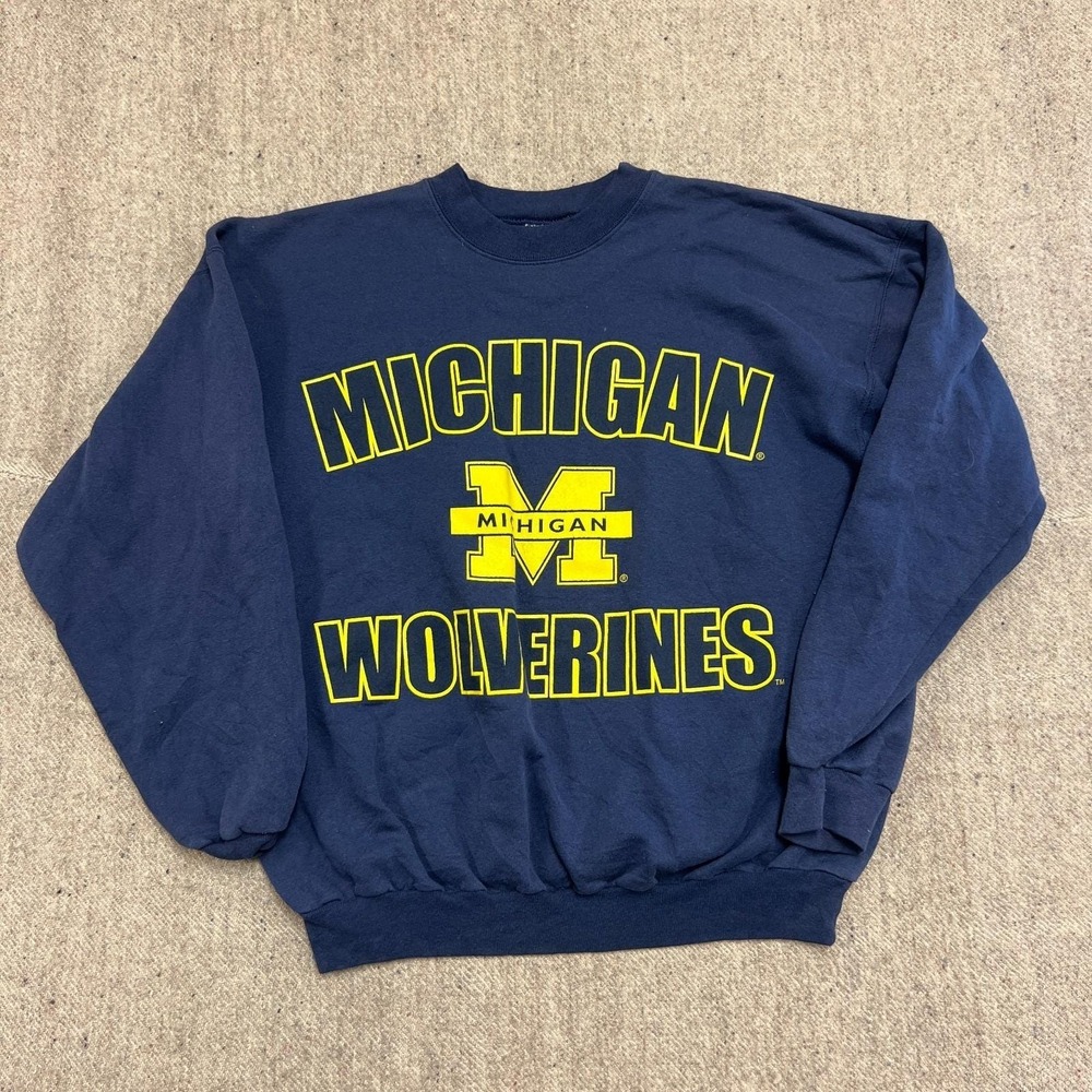 Vintage Michigan‎ Wolverines Sweatshirt Mens Large Blue 1990s NCAA